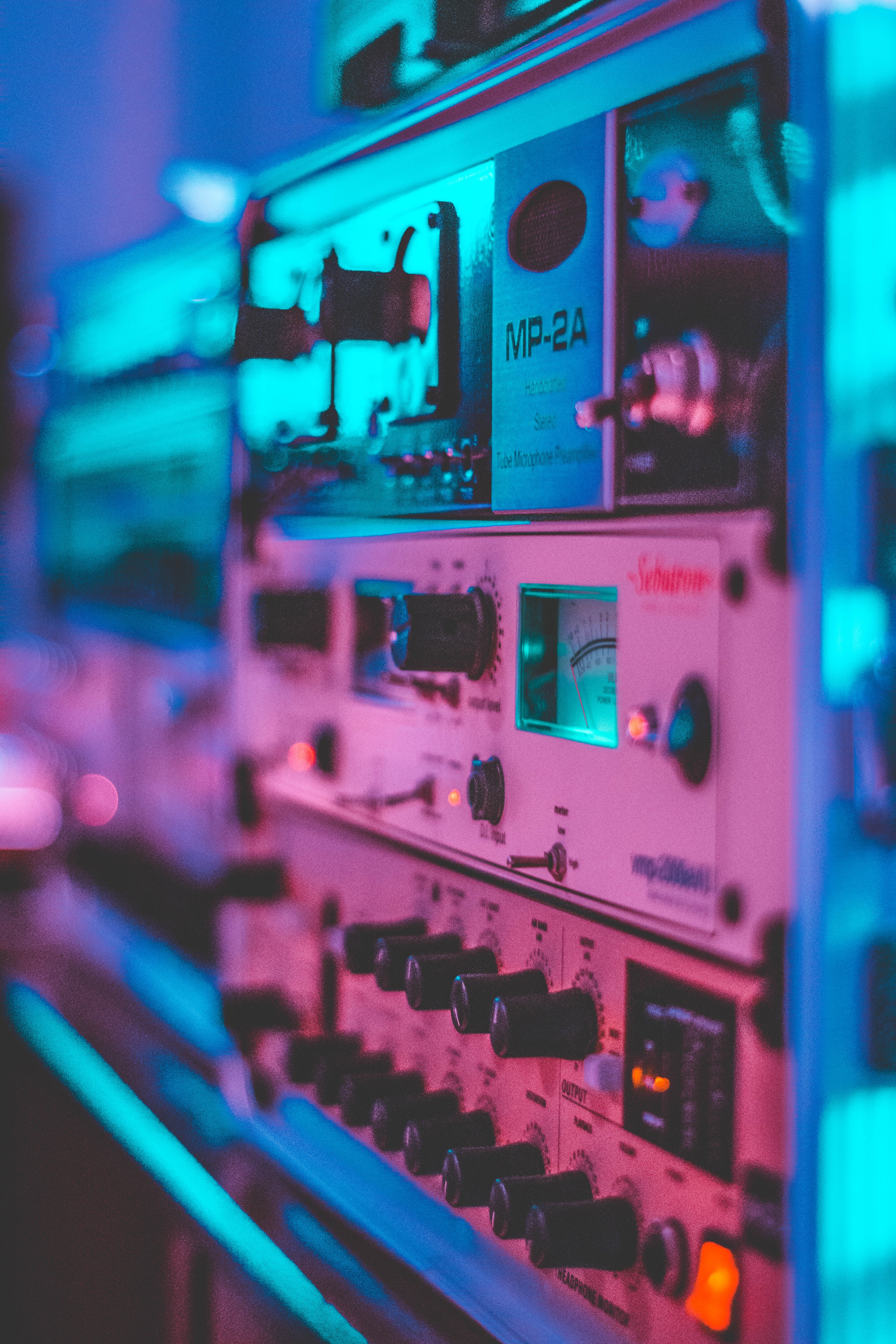 Rack of audio equipment
